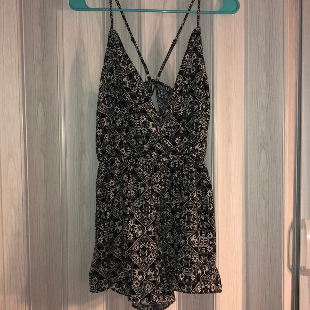 Spaghetti Strap Patterned Romper